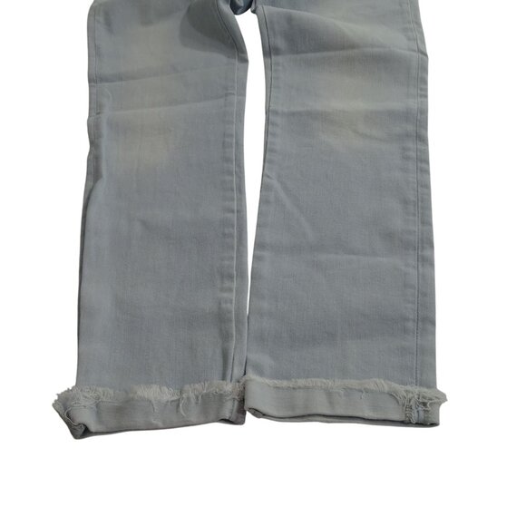 Zara Woman Premium Denim Slim Fit Light Wash Blue Jeans Size 8 Cuffed Raw Hem - Picture 3 of 14